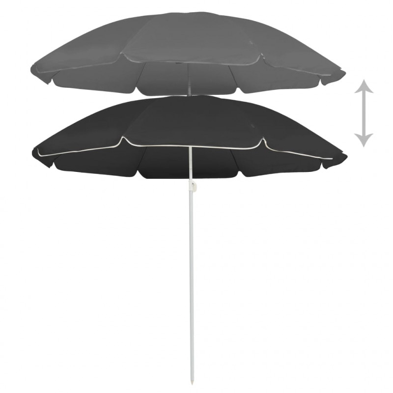 Parasol ogrodowy na stalowym słupku, antracytowy, 180 cm