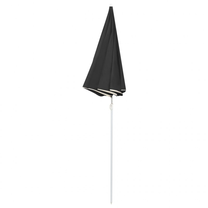 Parasol ogrodowy na stalowym słupku, antracytowy, 180 cm