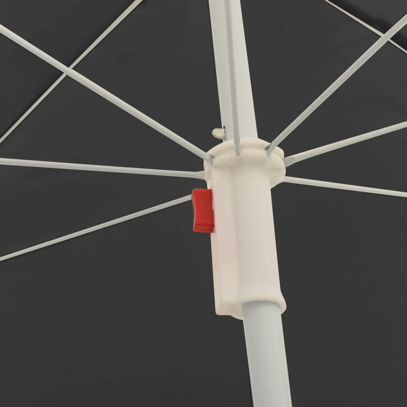 Parasol ogrodowy na stalowym słupku, antracytowy, 180 cm