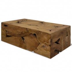Stolik kawowy z drewna tekowego, 90 x 50 x 30 cm, brązowy