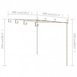 Pergola ogrodowa, antyczny brąz, 4x3x2,5 m, żelazo