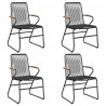 Krzesła ogrodowe, 4 szt., czarne, 58x59x85,5 cm, rattan PVC