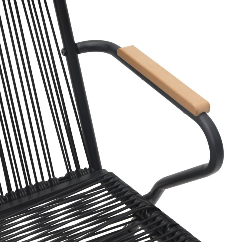 Krzesła ogrodowe, 4 szt., czarne, 58x59x85,5 cm, rattan PVC