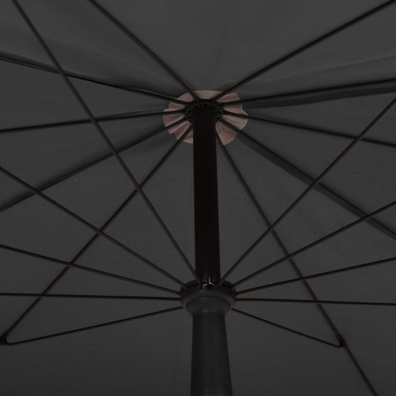 Parasol ogrodowy na słupku, 200x130 cm, antracytowy