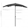 Parasol ogrodowy na słupku, 200x130 cm, antracytowy