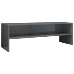 Szafka pod TV, szara, wysoki połysk, 120x40x40 cm