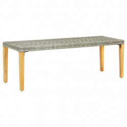 Ławka ogrodowa, 80 cm, polirattan, szara