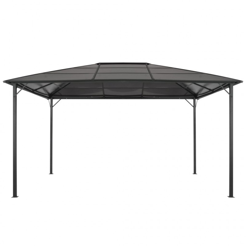 Altana ogrodowa z zadaszeniem, aluminiowa 4 x 3 x 2,6 m, czarna