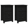 Szafki nocne, 2 szt., czarny, 40x35x61,5cm, lite drewno sosnowe