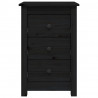 Szafki nocne, 2 szt., czarny, 40x35x61,5cm, lite drewno sosnowe