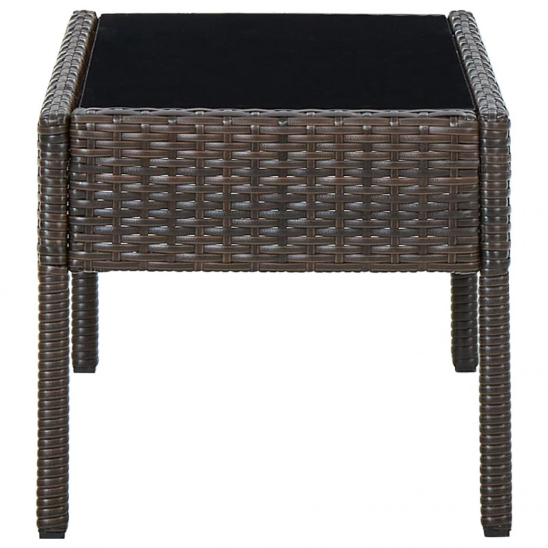 Stolik ogrodowy, brązowy, 75x40x37 cm, rattan PE
