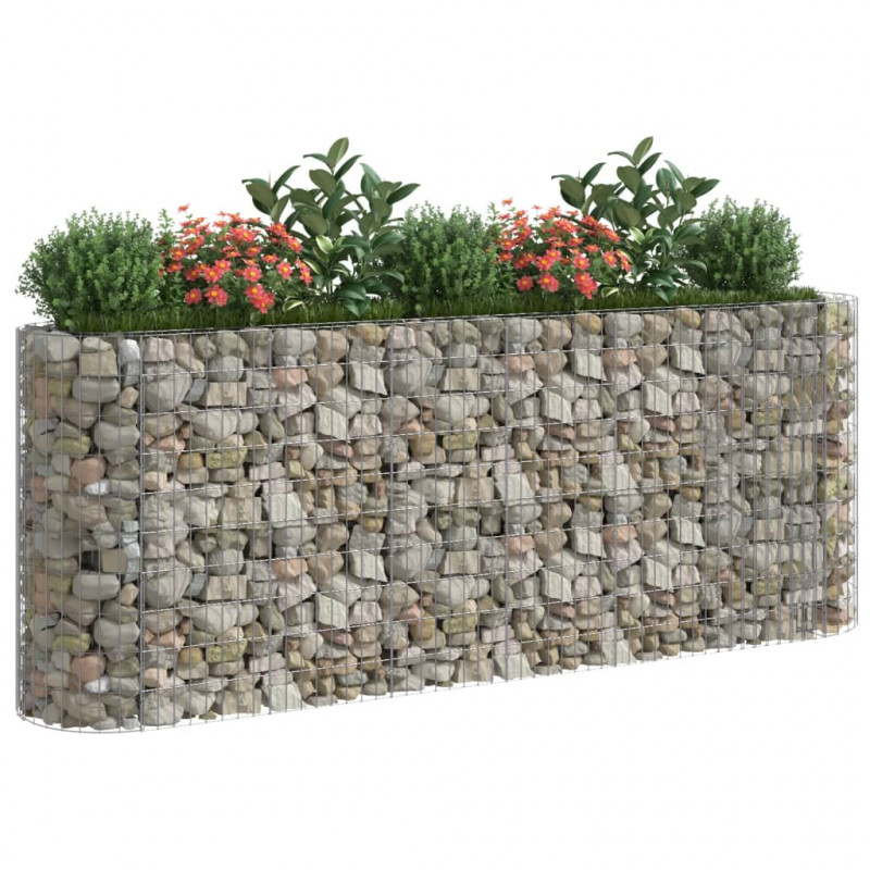 Podwyższona donica gabionowa, galwanizowane żelazo, 260x50x100