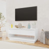 Szafka pod TV, wysoki połysk, biała, 102x41x44 cm