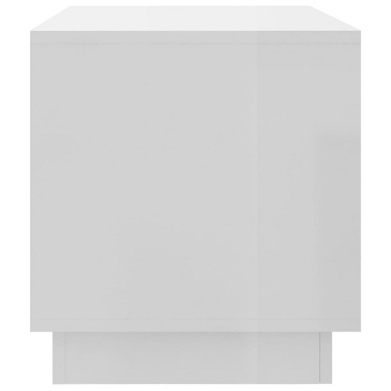Szafka pod TV, wysoki połysk, biała, 102x41x44 cm