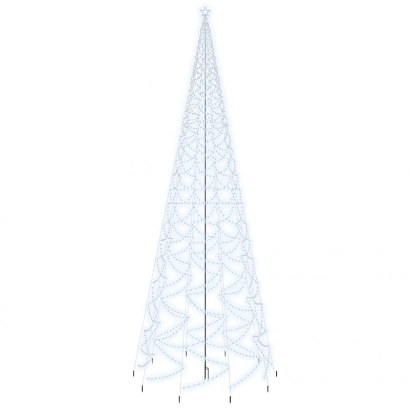 Choinka z kołkiem gruntowym, 3000 zimnych białych LED, 800 cm
