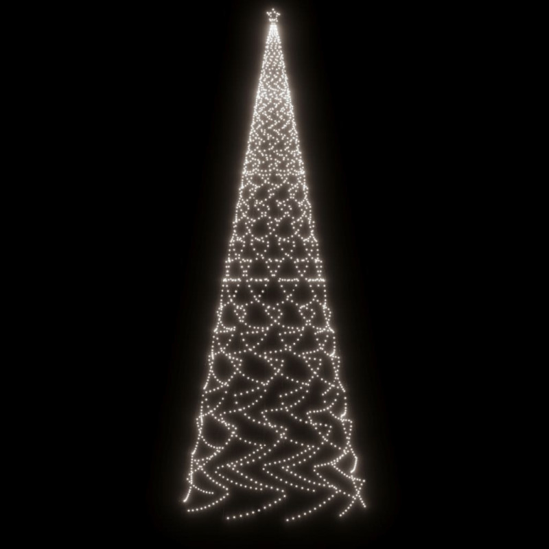 Choinka z kołkiem gruntowym, 3000 zimnych białych LED, 800 cm