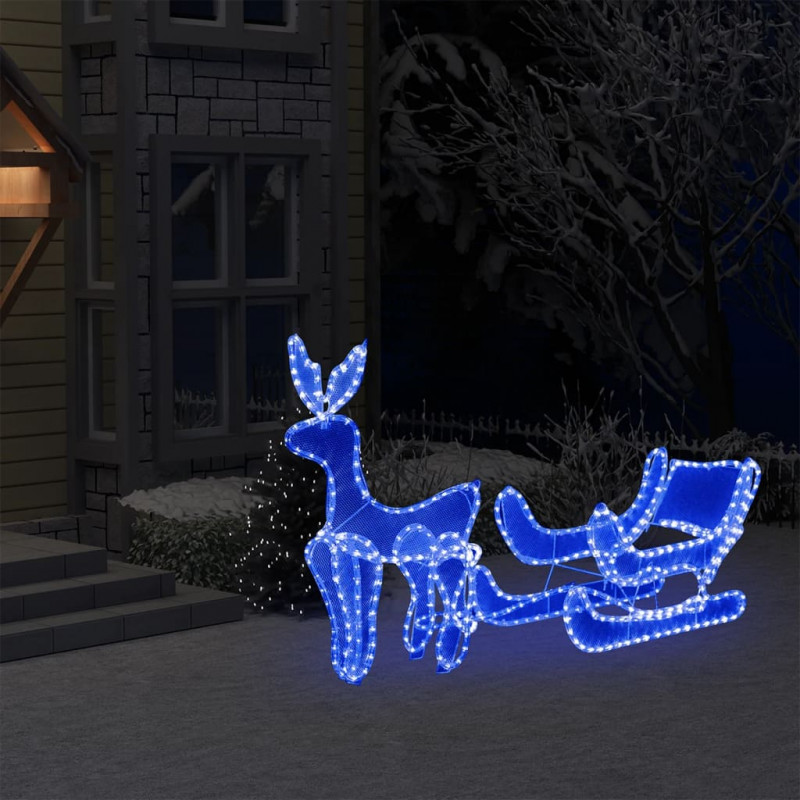 Świąteczny renifer z saniami, z siateczką, 432 diod LED