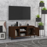 Szafka pod TV, metalowe nóżki, brązowy dąb, 103,5x35x50 cm