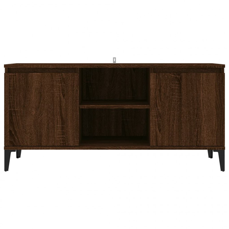 Szafka pod TV, metalowe nóżki, brązowy dąb, 103,5x35x50 cm