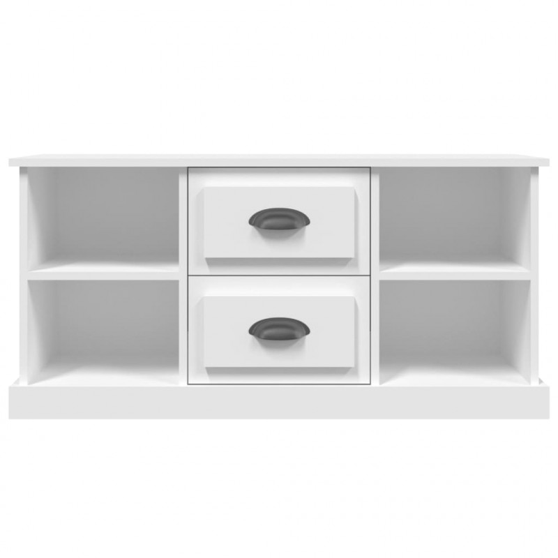 Szafka pod TV, biała, 99,5x35,5x48 cm, materiał drewnopochodny