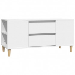 Szafka pod TV, biała, 102x44,5x50 cm, materiał drewnopochodny