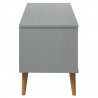 Szafka TV MOLDE, szara, 106x40x49 cm, lite drewno sosnowe