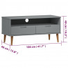 Szafka TV MOLDE, szara, 106x40x49 cm, lite drewno sosnowe