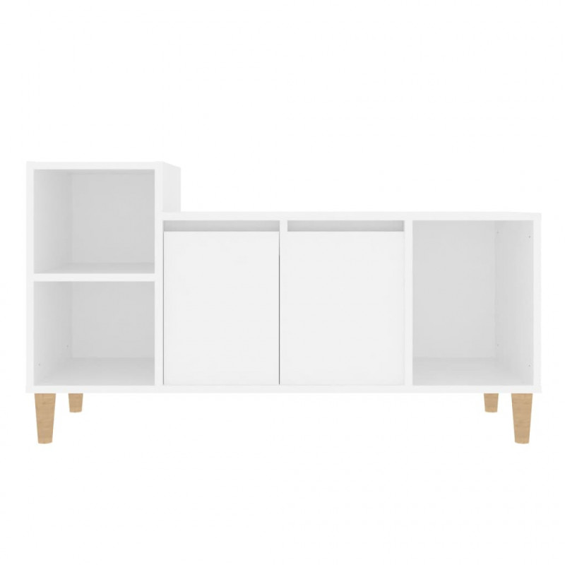 Szafka pod TV, biała, 100x35x55 cm, materiał drewnopochodny