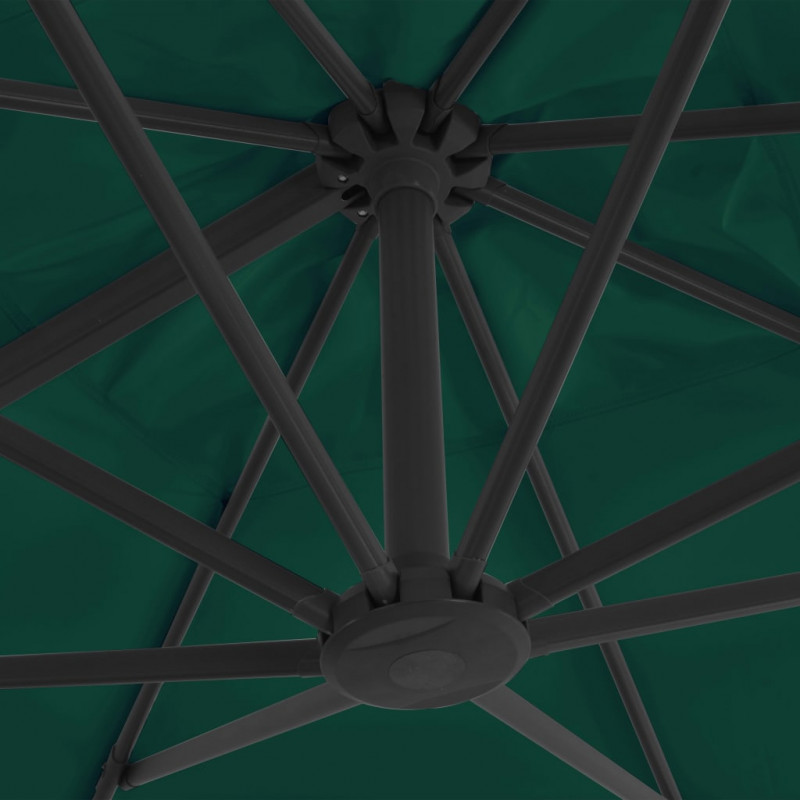 Parasol wiszący z aluminiowym słupkiem, 300x300 cm, zielony