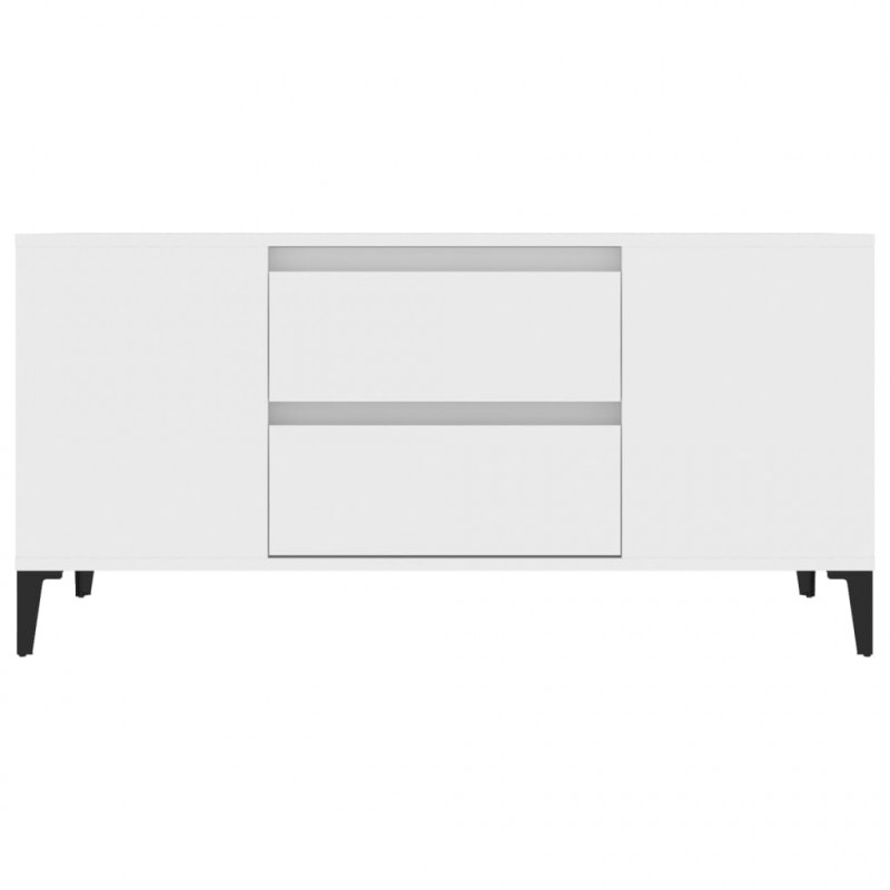 Szafka pod TV, biała, 102x44,5x50 cm, materiał drewnopochodny