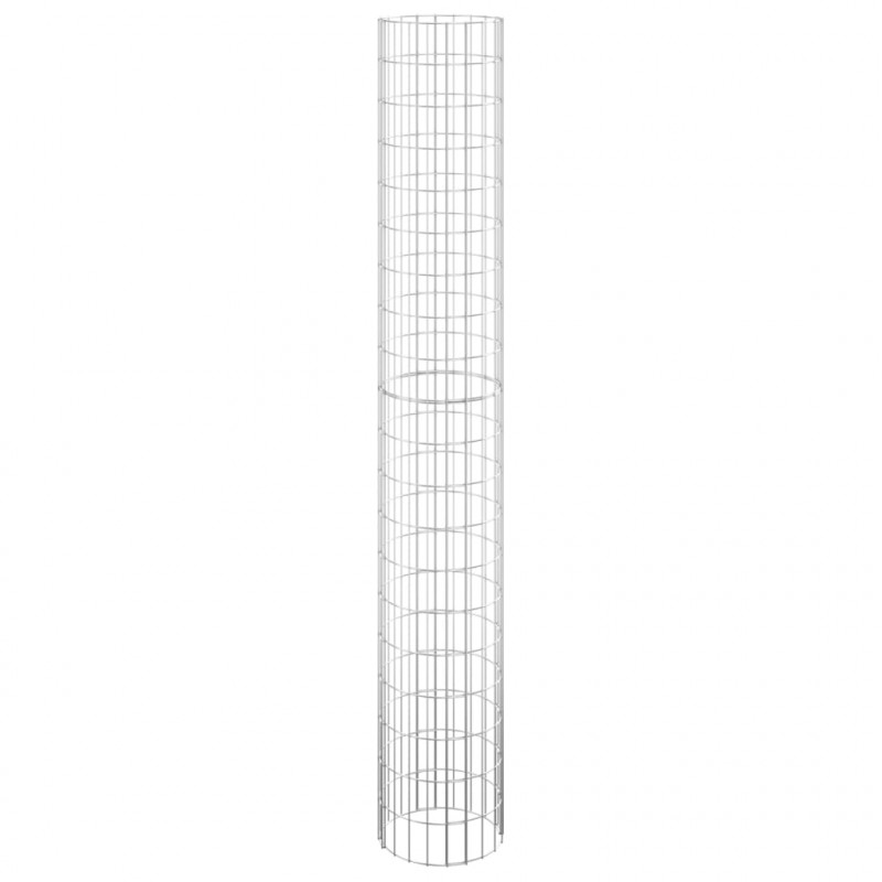 Okrągłe donice gabionowe, podniesione, 3 szt., stal, Ø30x200 cm