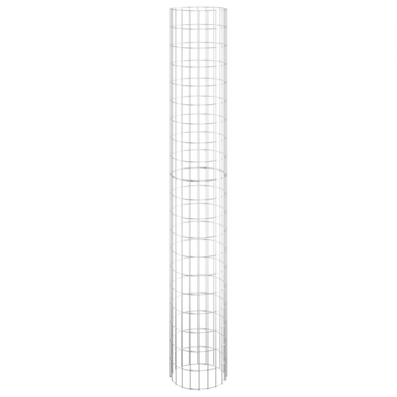Okrągłe donice gabionowe, podniesione, 3 szt., stal, Ø30x200 cm