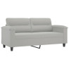 2-osobowa sofa z poduszkami, jasnoszara, 140 cm, mikrofibra