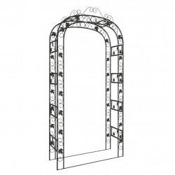 Pergola ogrodowa, czarna, 116x45x240 cm, stalowy