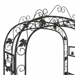 Pergola ogrodowa, czarna, 116x45x240 cm, stalowy