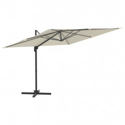 Parasol wiszący z aluminiowym słupkiem, piaskowy, 300x300 cm