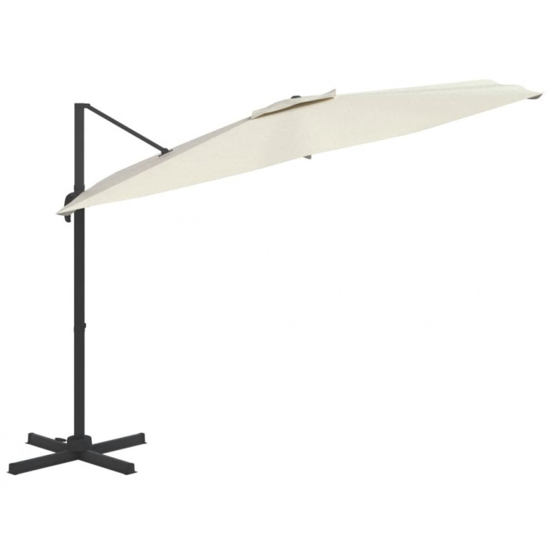 Parasol wiszący z aluminiowym słupkiem, piaskowy, 300x300 cm