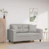 2-osobowa sofa z poduszkami, jasnoszara, 120 cm, mikrofibra