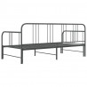 Sofa z wysuwaną ramą łóżka, szara, metalowa, 90x200 cm