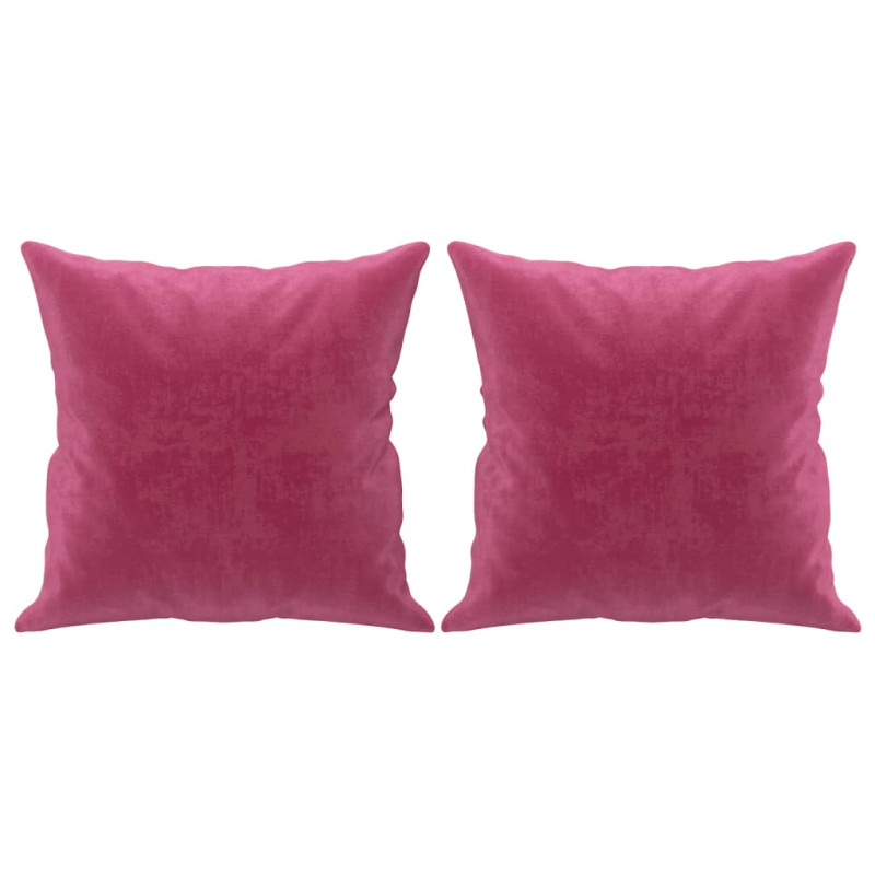 2-osobowa sofa z poduszkami, winna czerwień, 120 cm, aksamit