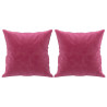 2-osobowa sofa z poduszkami, winna czerwień, 120 cm, aksamit