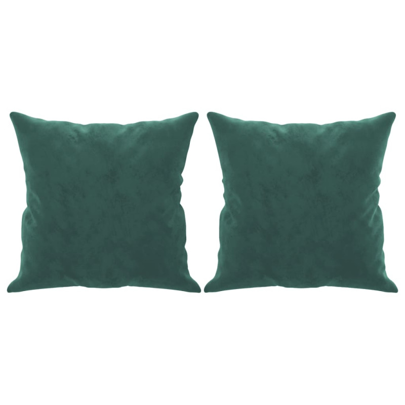 2-osobowa sofa z poduszkami, ciemnozielona, 140 cm, aksamit