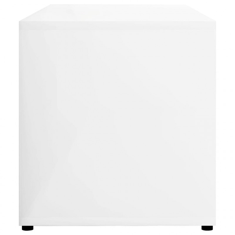 Szafka pod telewizor, biała, wysoki połysk, 80x34x36 cm