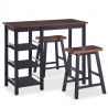 Zestaw barowy, 3 szt., MDF, czarny