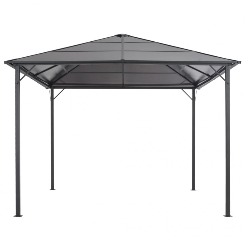 Altana ogrodowa z zadaszeniem, aluminiowa, 3 x 3 m, antracytowa