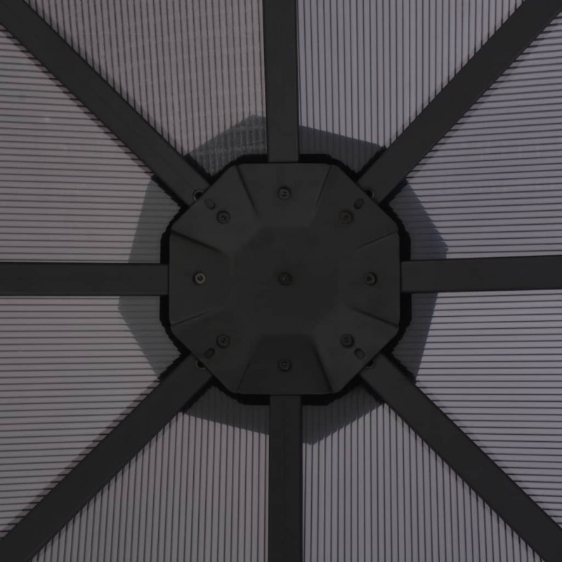 Altana ogrodowa z zadaszeniem, aluminiowa, 3 x 3 m, antracytowa