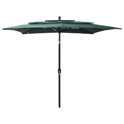 3-poziomowy parasol na aluminiowym słupku, zielony, 2,5x2,5 m