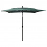 3-poziomowy parasol na aluminiowym słupku, zielony, 2,5x2,5 m