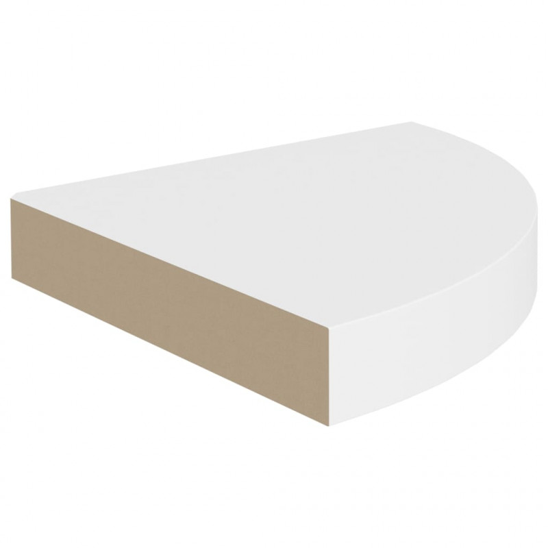 Narożne półki ścienne, 2 szt., białe, 25x25x3,8 cm, MDF