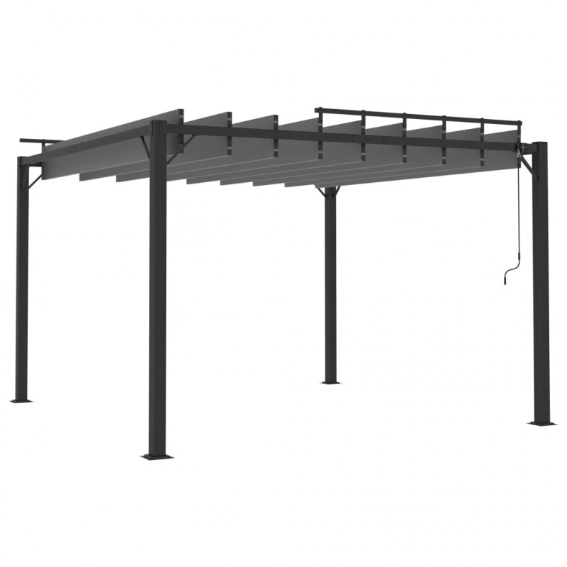 Altana z żaluzjowym dachem 3x3 m, antracyt, tkanina i aluminium